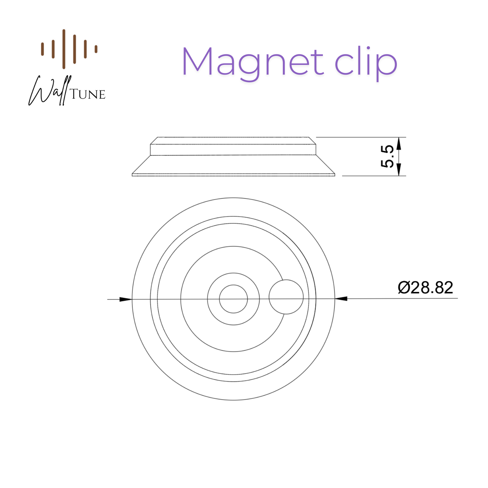 Magneetclip voor akoestische panelen - 4-pack - Installatietype: Muurclip