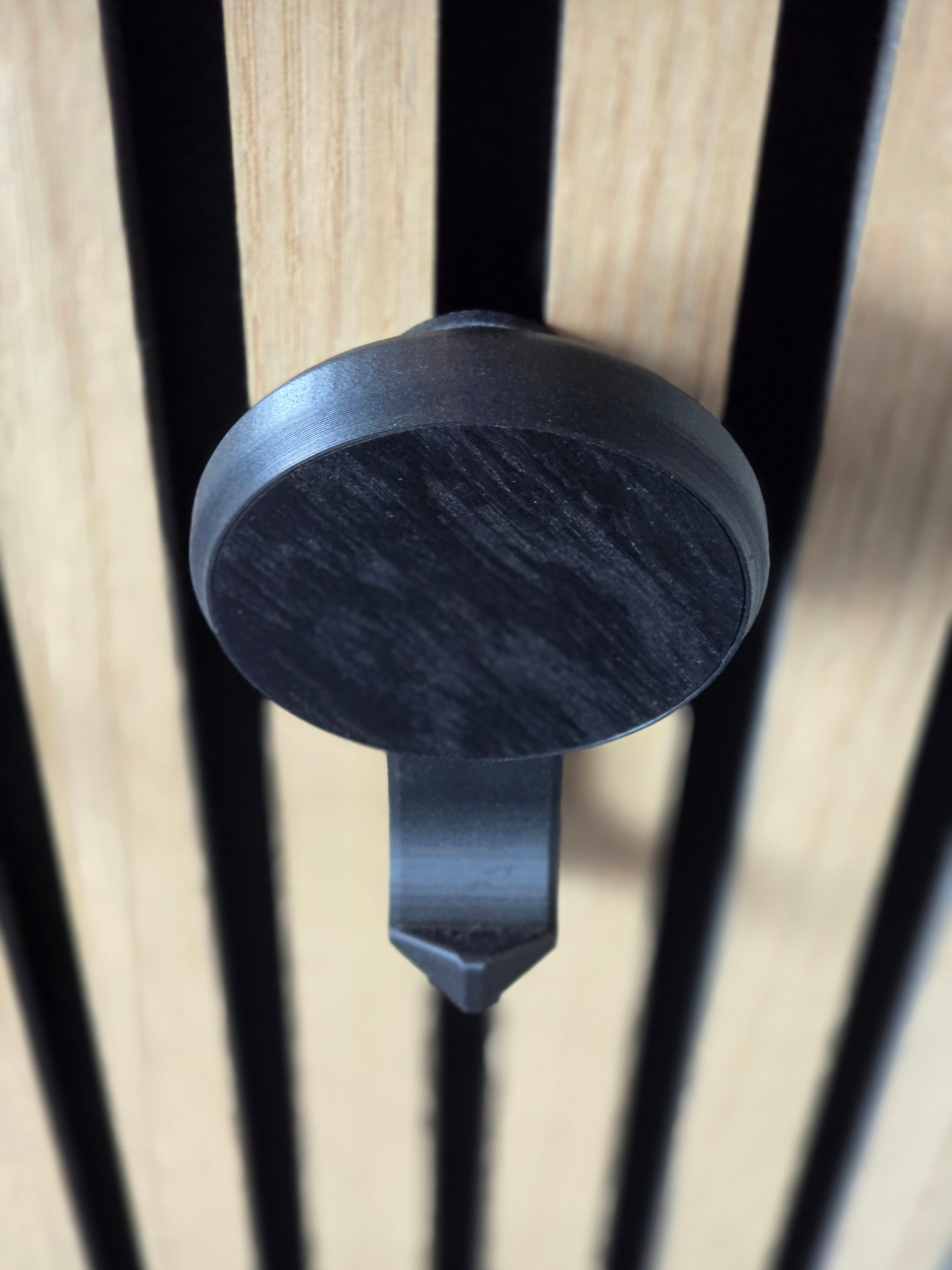 Ronde haak/hanger eiken fineer voor akoestische panelen - Installatietype: Muurclip