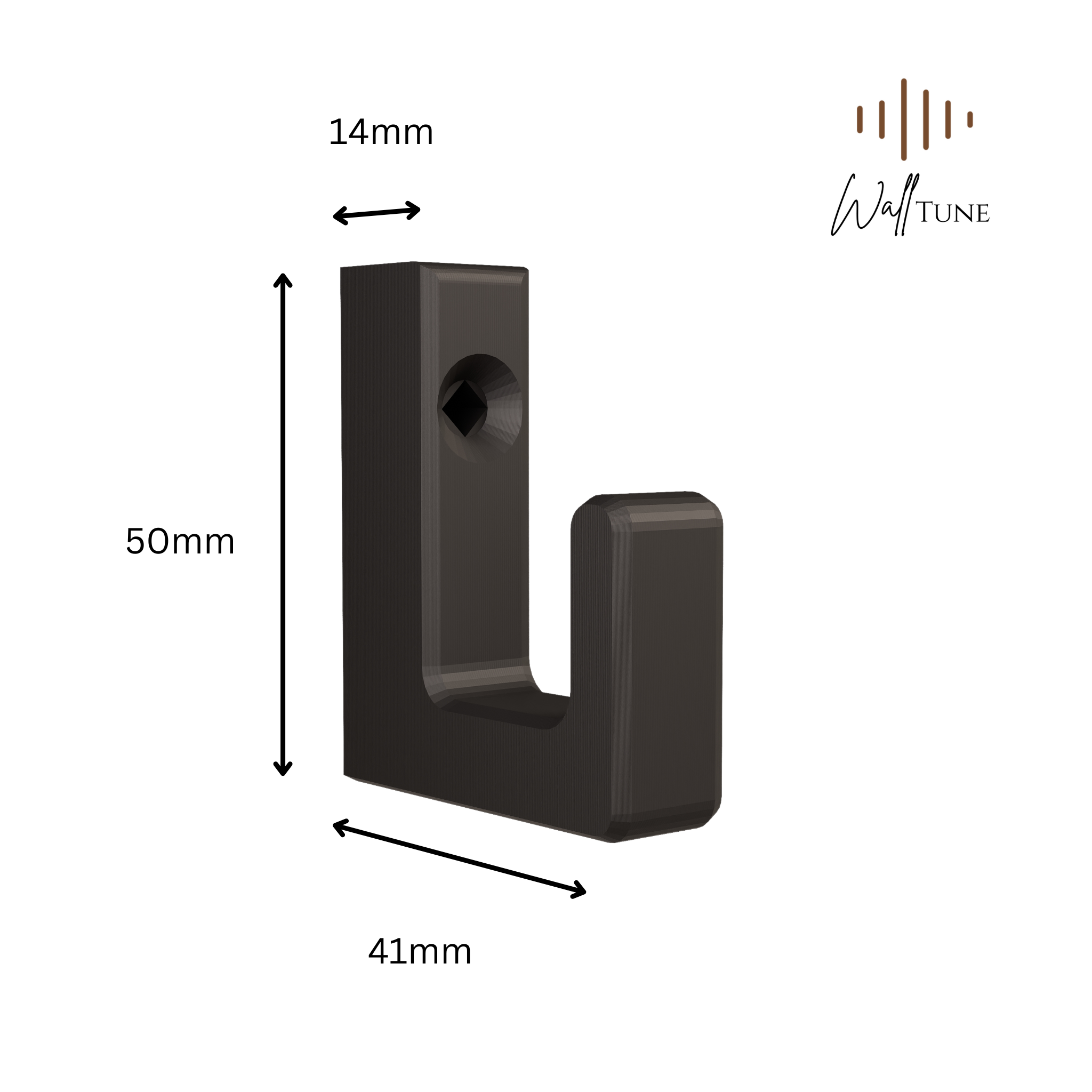 Einzelhaken Quadrat für Akustikplatten - Montageart: Einschrauben