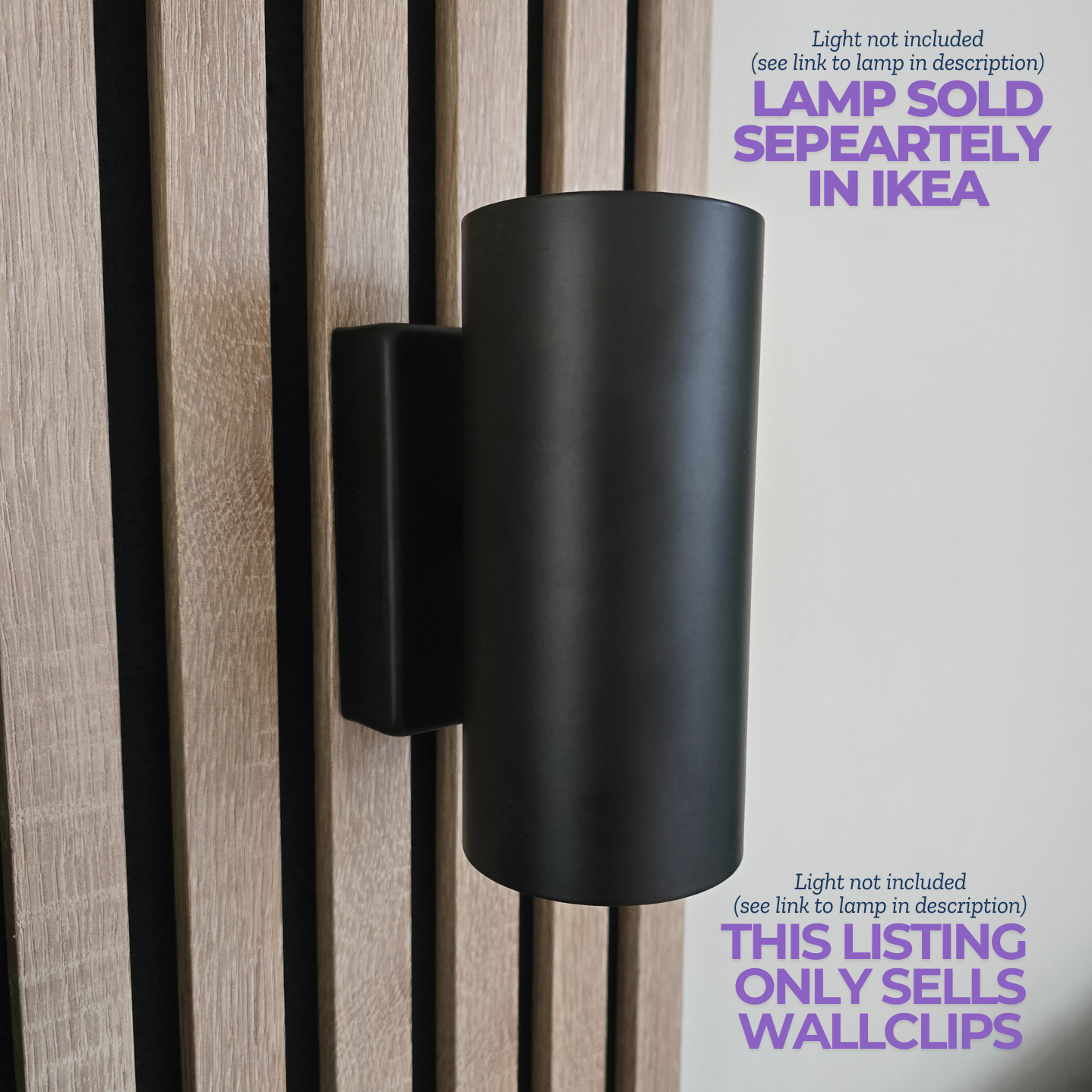 Akoestische paneel wandclips voor IKEA Nymane wandlamp - Installatietype: Wandclip