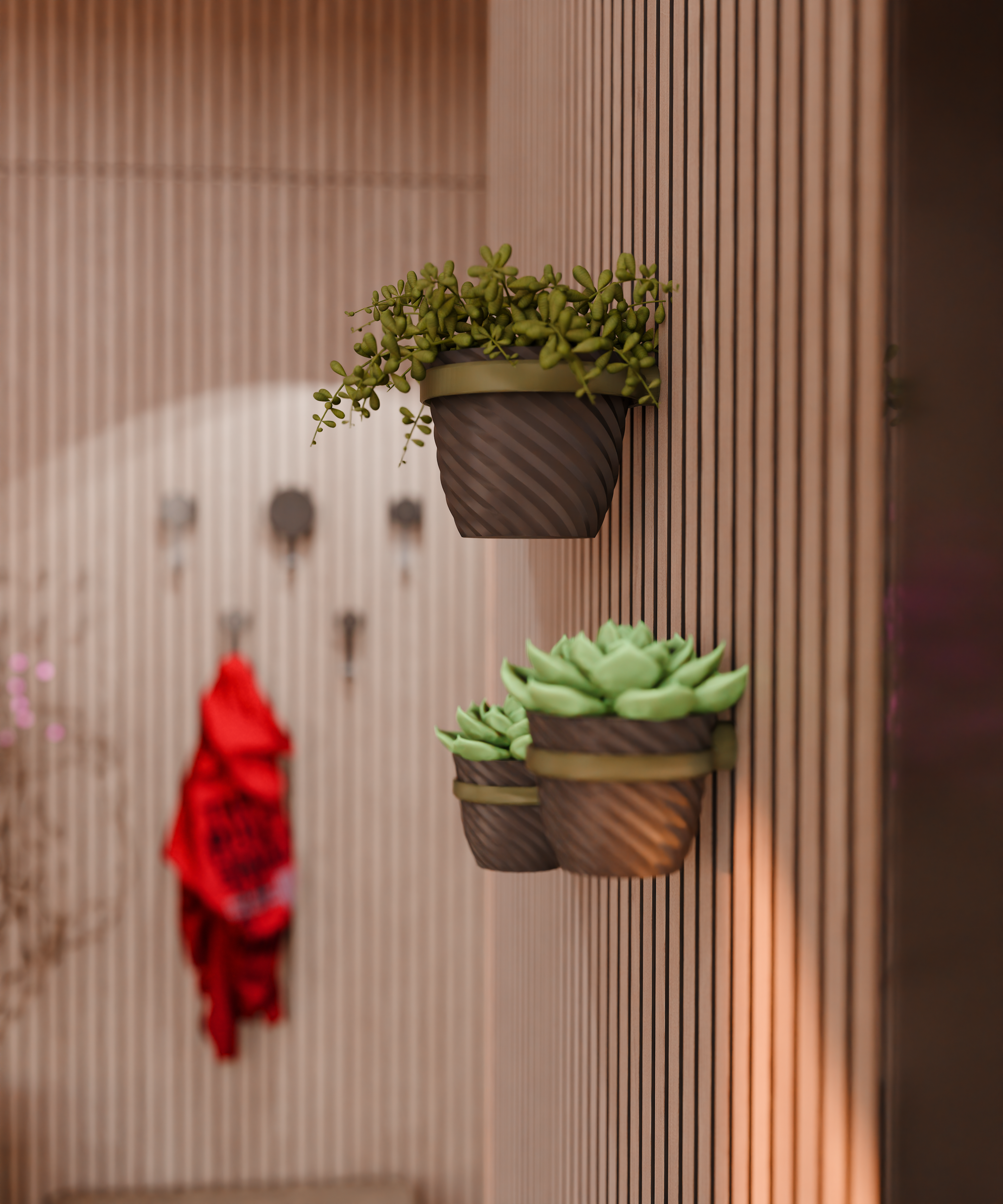 Plantenhouder/ring voor akoestische panelen - Installatietype: Muurclip